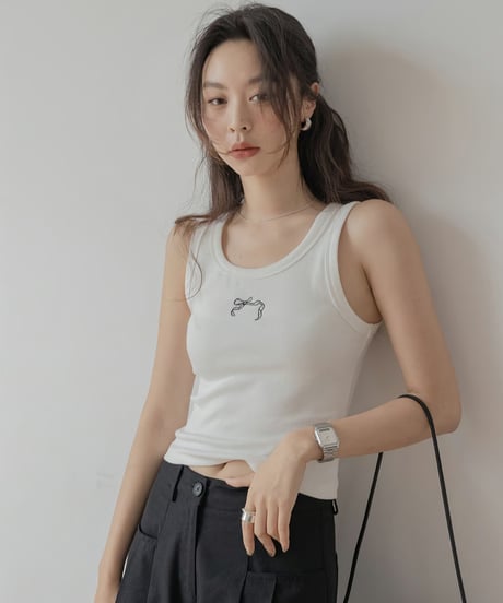 point ribbon tank top　　IR1392