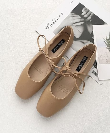 front ribbon flat pumps　　IR1455