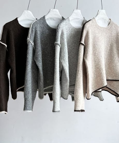 drop shoulder stitch knit　　IR1545