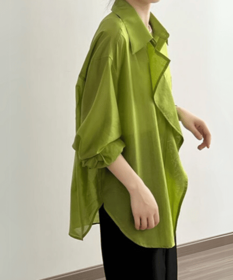 draped sheer shirt /3color　　IR1655