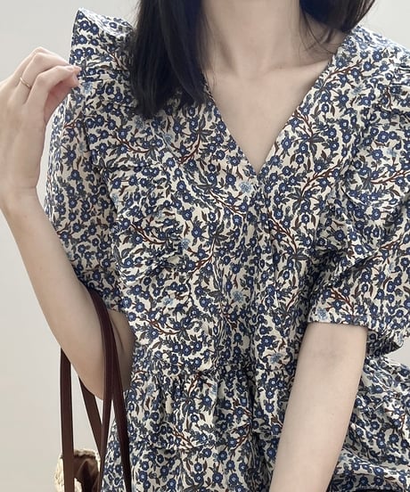 floral frill blouse　　IR1660