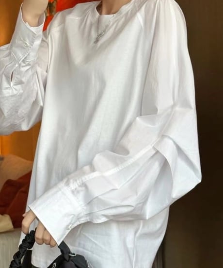 round neck loose shirts /2color　IR1577