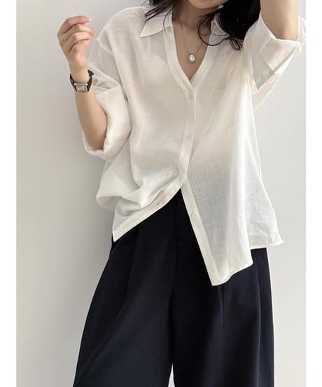 airy v-neck shirt /4color　IR1628