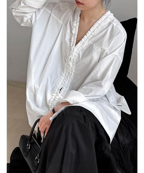 frill design 2way blouse /2color　　IR1627