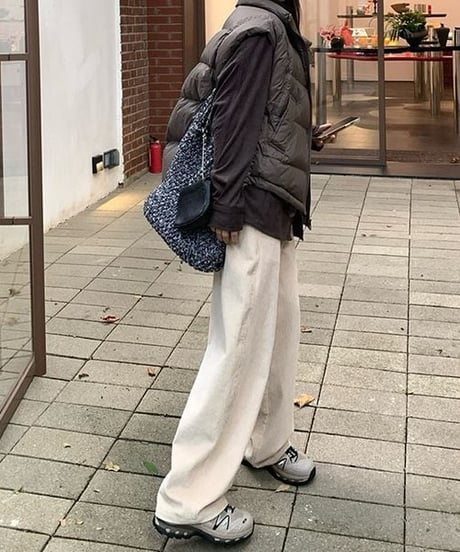 corduroy loose wide pants　　IR1547