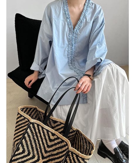 frill design 2way blouse /2color　　IR1627