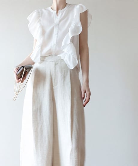 no-sleevele frills blouse　　IR1432