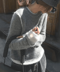 layered design knit tops /2color　　IR1506