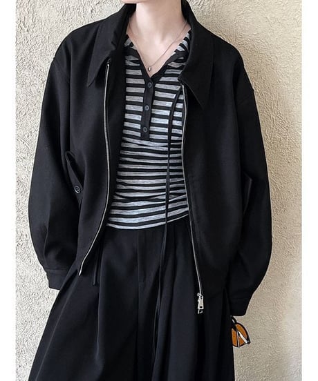 drop shoulder blouson/2color　IR1523