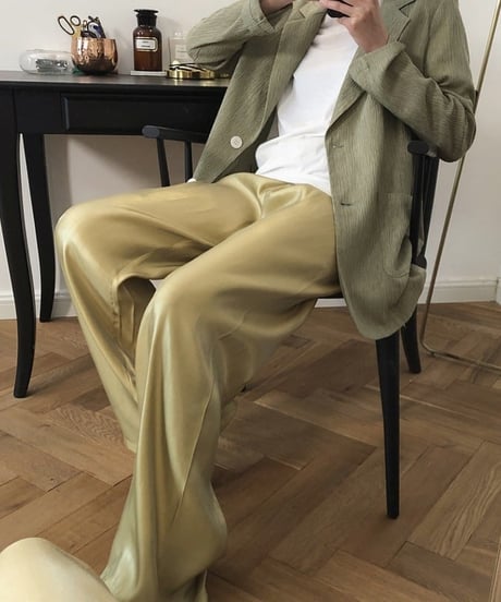 satin wide leg pants　　IR1466