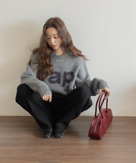 loose straight belt pants /3color　　IR1583