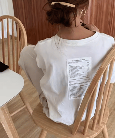 back logo sticker t-shirt /2color　　IR1534
