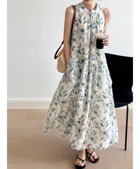 watercolor bloom onepiece /2color　　IR1670