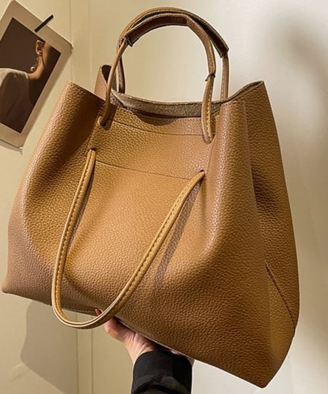 square tote shoulder bag+pouch set　　IR1598