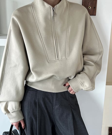 half zip short sweatshirt /3color　　IR1600