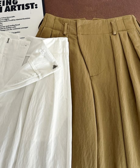 asymmetrical draped wide pants /3color　　IR1636