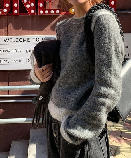layered design knit tops /2color　　IR1506