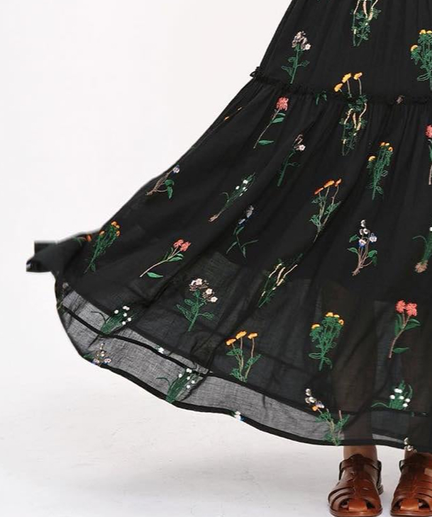 flower embroidery one piece IR1453 | irumoon