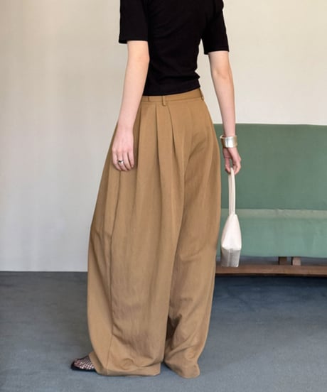 asymmetrical draped wide pants /3color　　IR1636