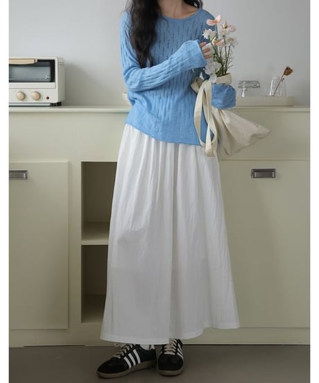 round neck mesh sheer knit　　IR1456
