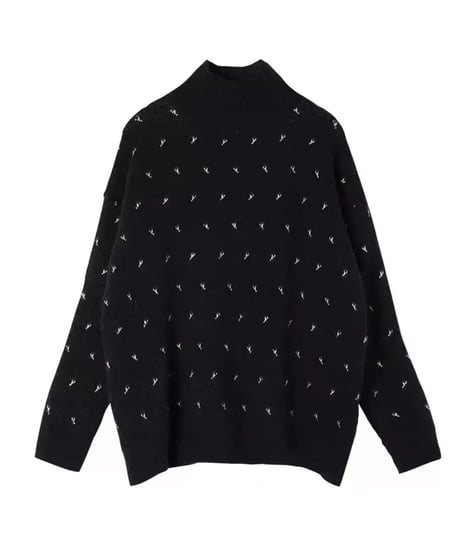 design knit high neck sweater　　IR1550
