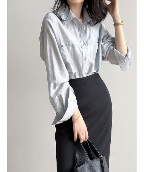 double pocket sheer shirt /3color　　IR1647