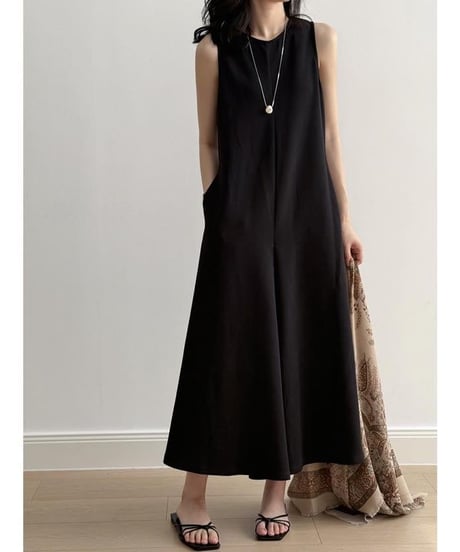 front tuck sleeveless op /2color　　IR1634