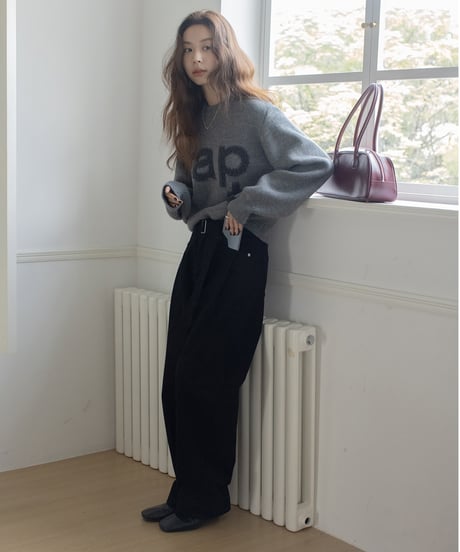 loose straight belt pants /3color　　IR1583
