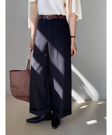 center stitch wide pants /3color　　IR1626