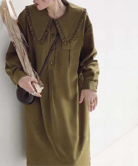 big collar frill dress　　IR1494