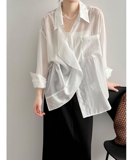 draped sheer shirt /3color　　IR1655