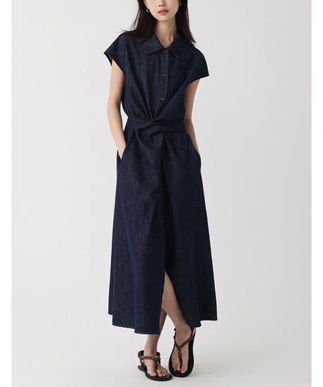 twist front denim onepiece　　IR1665