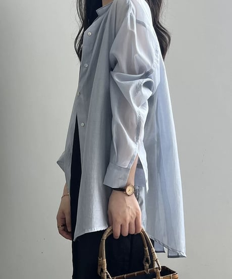 double ribbon back slit shirt /5color　　IR1667