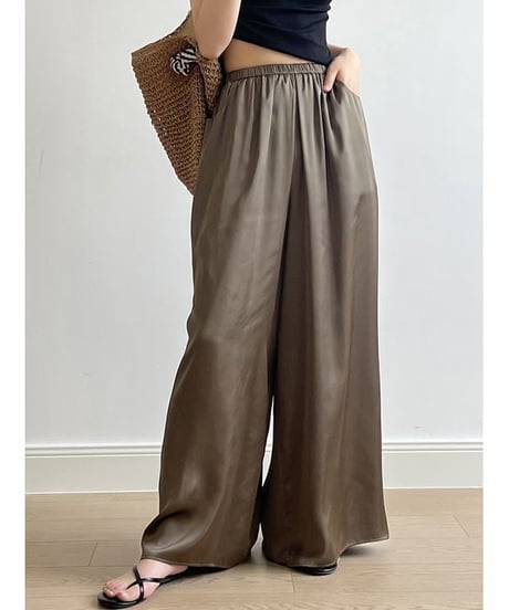 semi glossy wide pants　　IR1441