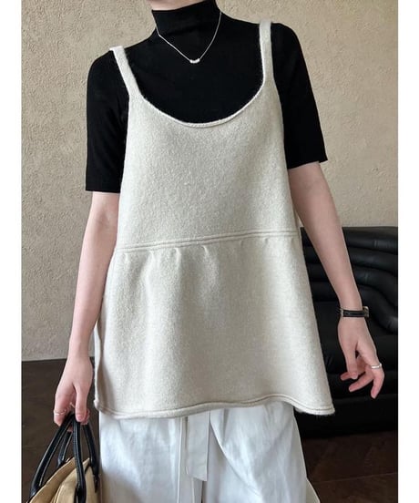 flare hem knit cami　　IR1659
