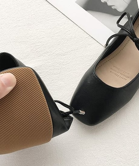 front ribbon flat pumps　　IR1455