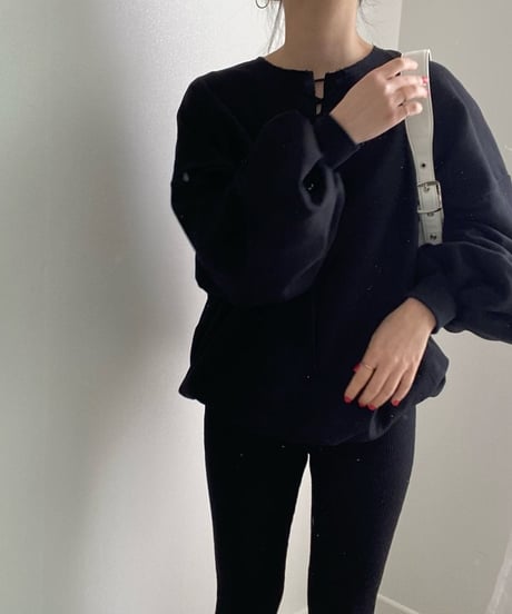 lace up sweat pullover　　IR1483