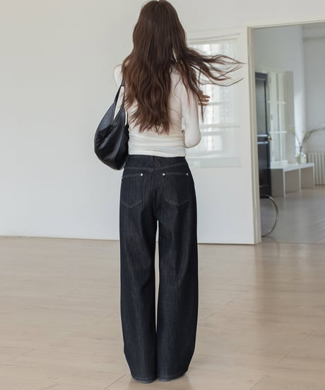 high waist wash denim /2color　IR1582