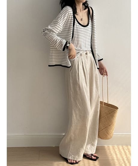 linen wide pants　　IR1651