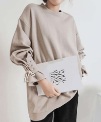 lace up sleeve pullover　　IR1476