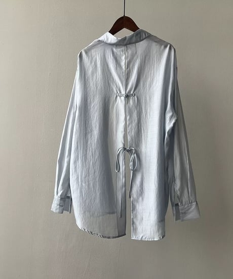 double ribbon back slit shirt /5color　　IR1667