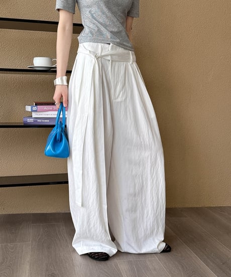 asymmetrical draped wide pants /3color　　IR1636