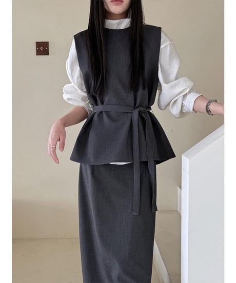 design vest & skirt setup /2color　　IR1633
