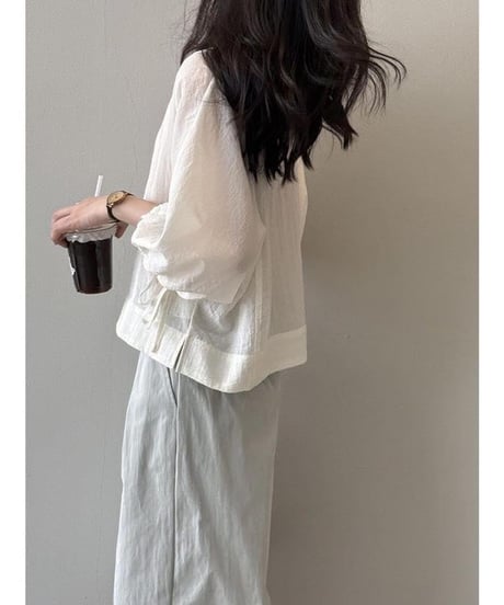 natural balloon sleeve blouse /2color　　IR1669