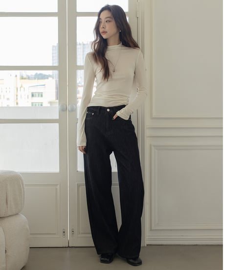 high waist wash denim /2color　IR1582