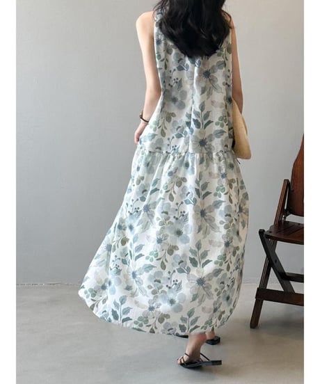 watercolor bloom onepiece /2color　　IR1670