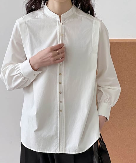 band collar button design blouse　　IR1593