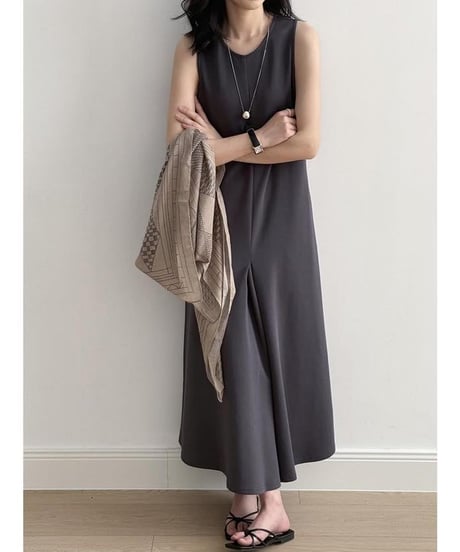 front tuck sleeveless op /2color　　IR1634