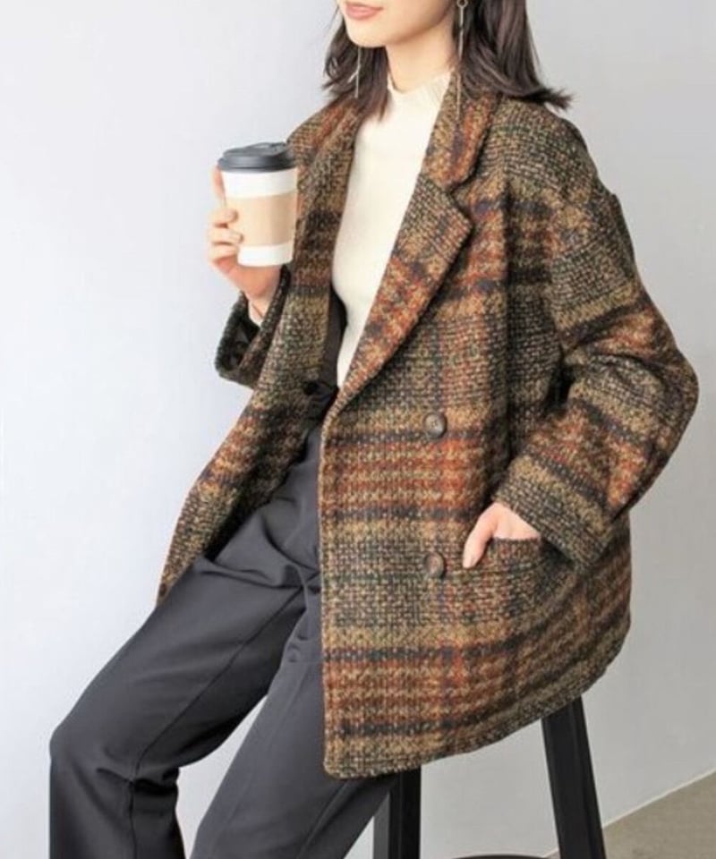 tweed middle length coat /2color IR1542 | irumoon