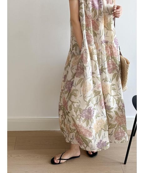 watercolor bloom onepiece /2color　　IR1670